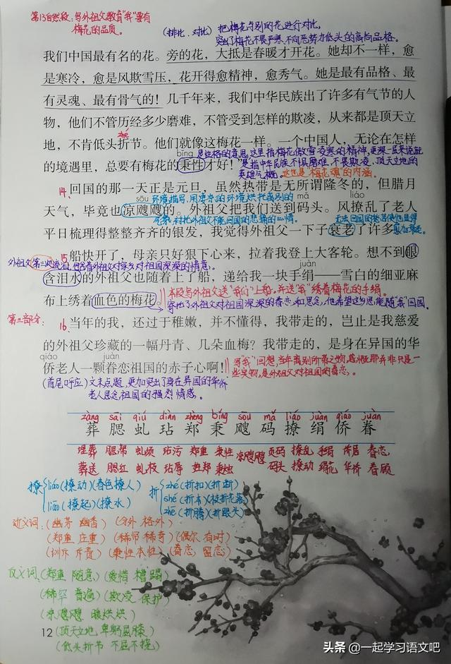 玷怎么读，喆怎么读（第4课《梅花魂》学习笔记）