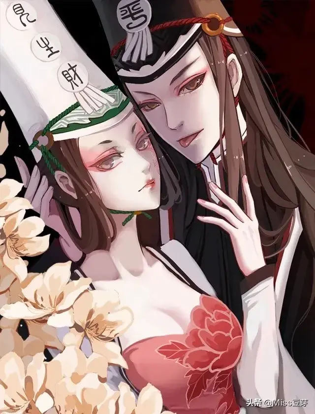 #阴阳师#@黑白无常，微信头像，#阴阳师#@黑白无常（黑白本一色，只因事无常）