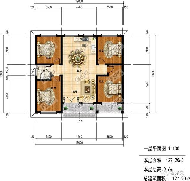 一层别墅效果图，一层别墅设计效果图大全带庭院（10款一层农村自建别墅）