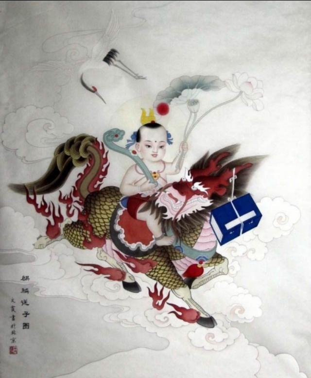 麒麟送子,愿你儿女双全,吉祥满屋