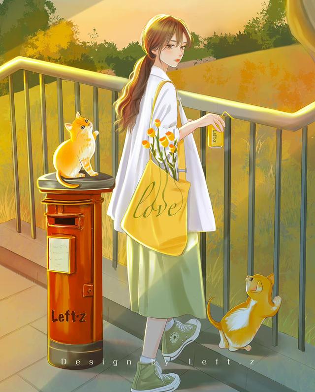 情侣头像一人一张，鱼头:超级好看的情侣头像，一人一张微信（绝美光影插画头像<2>）