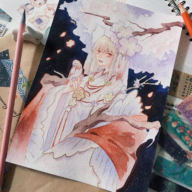 水彩画古风人物教程，水彩画人物教程（这样的水彩好想画）