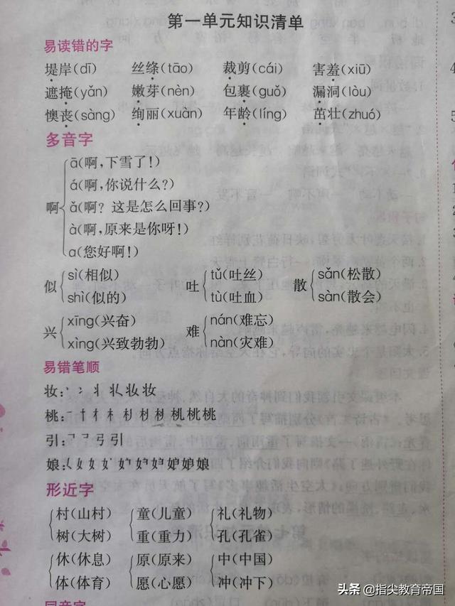 童的音序是什么，童的音序是什么音节是什么（二年级老师连夜整理单元知识点）