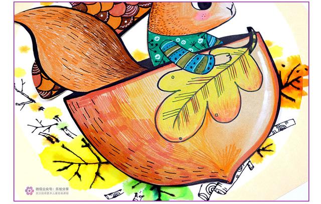 松鼠怎么画，松树怎么画简笔画图片（绘画教程，松鼠与橡果）