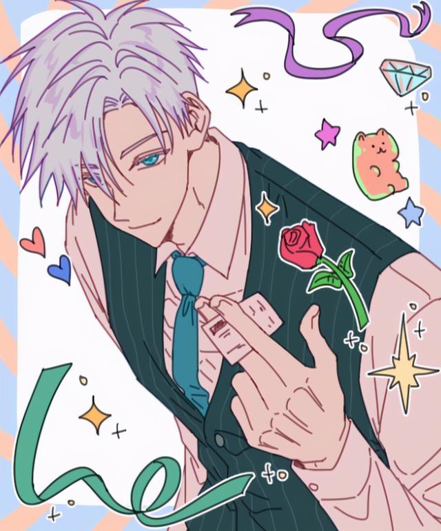 可爱的小白人，微信头像，可爱的小白人（大神画家绘制《咒术回战》四人组）