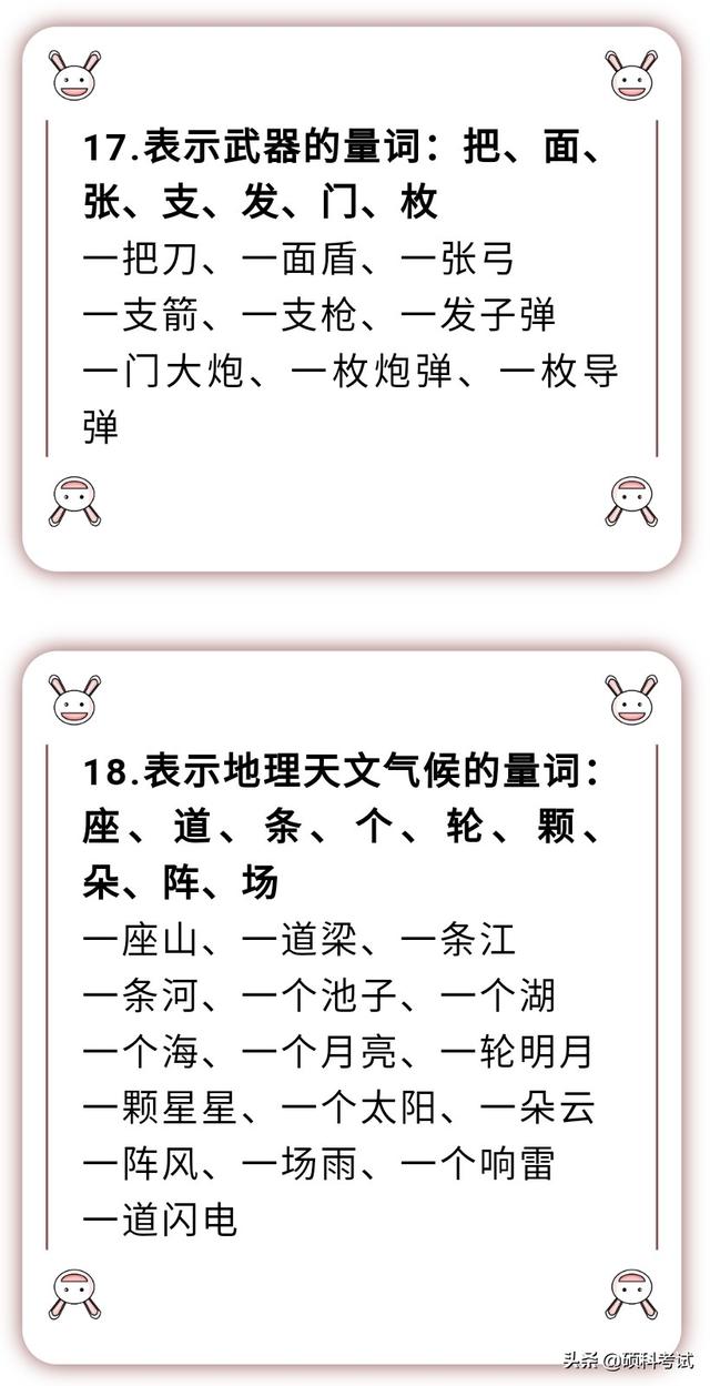 量词有哪些，量词有哪些 语文（语文18类量词归类汇总）