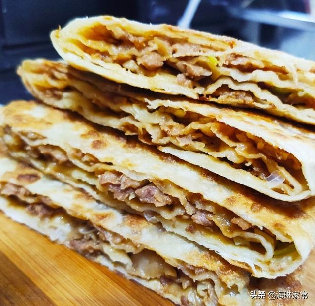 鲜香千层皮怎么做，千层皮的做法及配料（千层肉饼在家做）