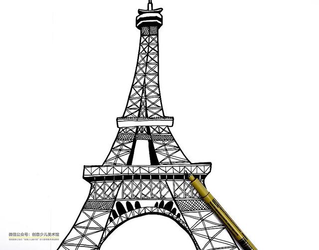 巴黎标志性建筑简笔画图片