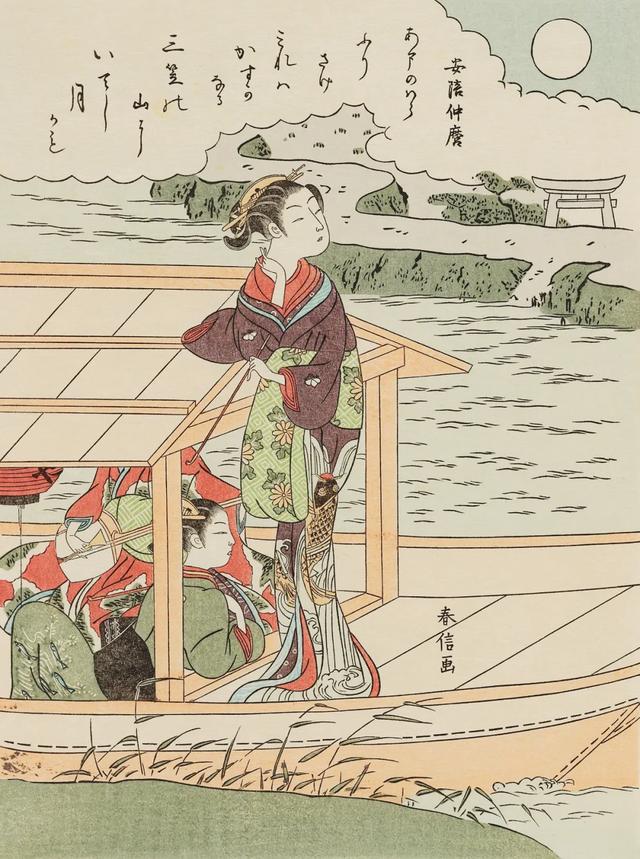 唐崎夜雨  优质手绘简约女头 画师，微信头像，唐崎夜雨  优质手绘简约女头 画师：AluZoe（浮华世代——日本浮世绘专场网络文物拍卖会）