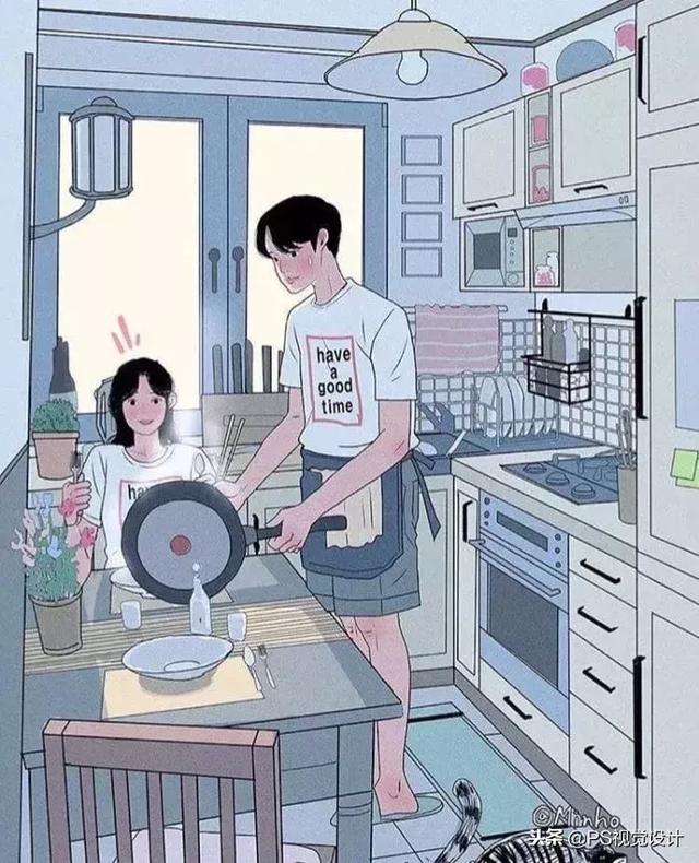 韩国插画师Myeong-Minho甜蜜日常插画，myeong minho插画师（成为少女们都想要的爱情图片）