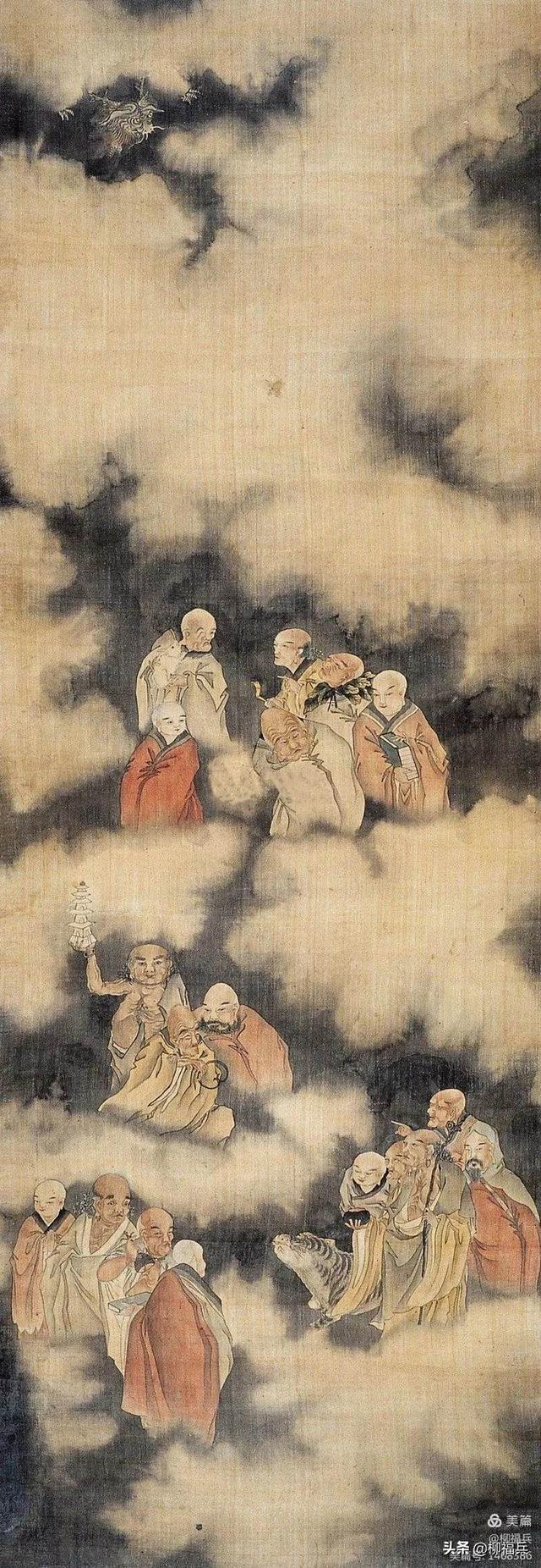 十八罗汉排名及顺序及图片，十八罗汉排名及顺序（名家人物画《十八罗汉图》欣赏）