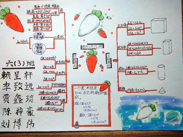 几何图形初步思维导图，几何图形初步总结思维导图（六下数学总复习思维导图）