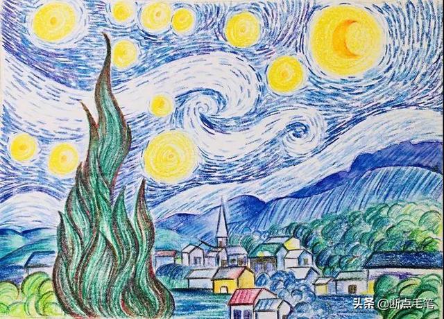 如何用彩铅画星空，怎么用水粉画星空（用彩铅绘制梵高的星空）