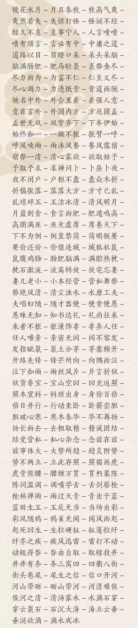 成语接龙大全集，开心学成语成语接龙大全集（家长都来看看1000个成语接龙）