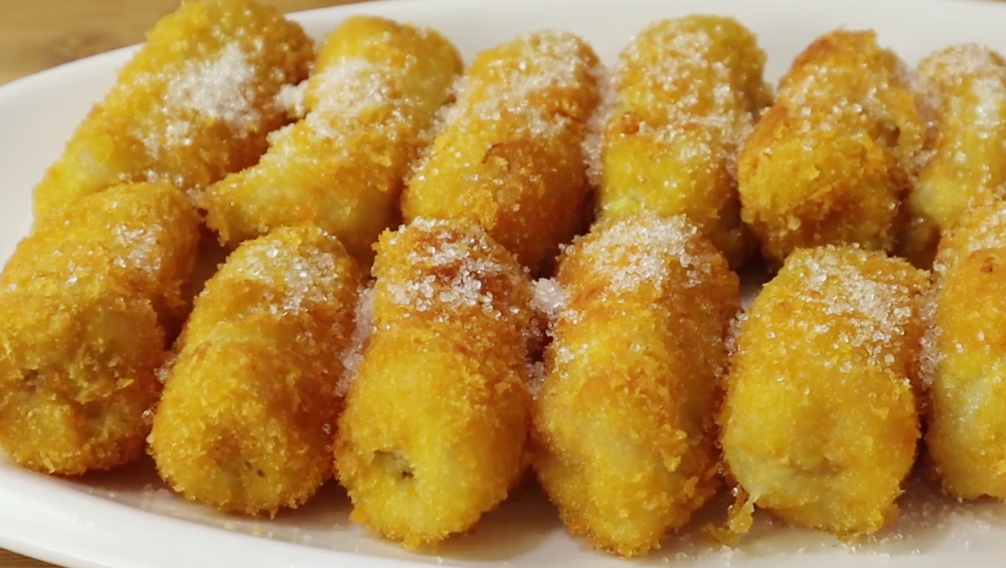 【炸香蕉】做法步骤图 孩子特爱吃 一次2斤不够-起舞食谱网