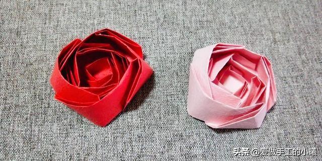 手工折纸叠玫瑰花，手工折纸玫瑰花的做法教程（组合型玫瑰花折纸图解）