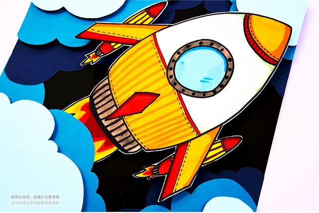 嫦娥奔月简笔画，嫦娥奔月简笔画简单又漂亮（综合创意美术课程《冲出云霄》）