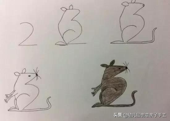 用数字画小动物，数字画老鼠（寥寥几笔画出这些可爱的动物）