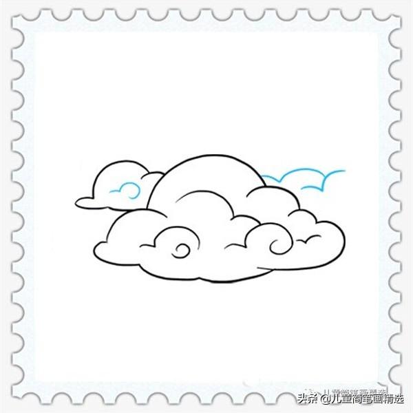有仙气的云简笔画可爱，儿童简笔画精选-如何画一朵云彩