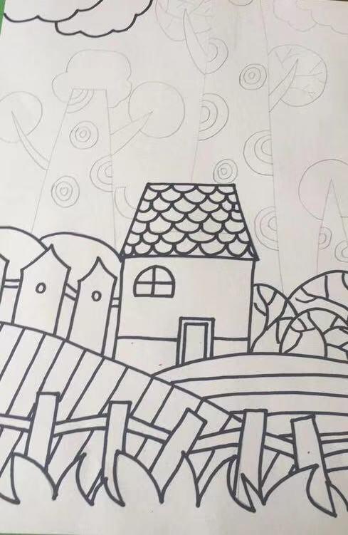 春天景色简笔画,春天景色简笔画图片带颜色(教你画春天主题创意儿童画