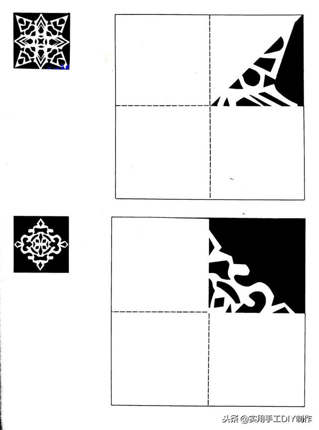 100种剪纸窗花教程图解，窗花剪纸教程图解（40多种雪花窗花剪纸图案）