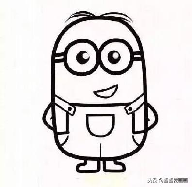 怎么画小黄人超级可爱，卡通人物简笔画：小黄人怎么画