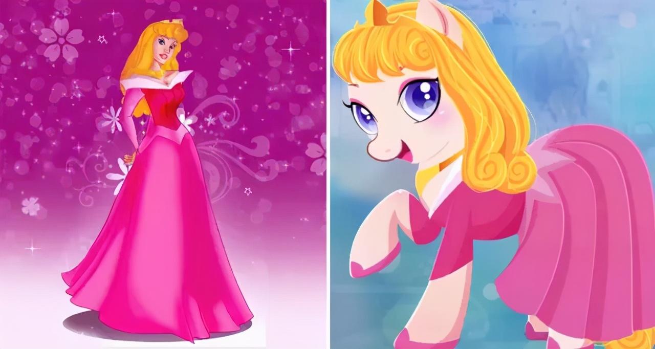 迪士尼公主化身彩虹小马,花木兰的马尾太合适了,双厨狂喜