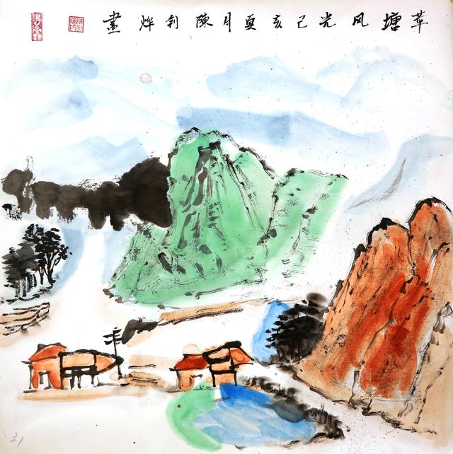 荷花池简笔画，荷花池简笔画手绘（美丽云浮——2020年云浮市庆祝六一儿童节少儿书画作品展）