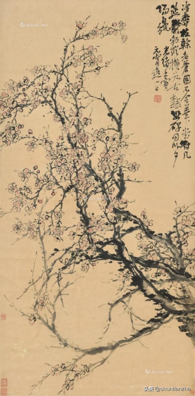 写意梅花100种画法，构图一百例，学完够用了