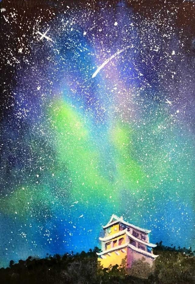 如何快速绘制星空水彩画，如何快速绘制星空水彩画图片（原来画起来很简单）