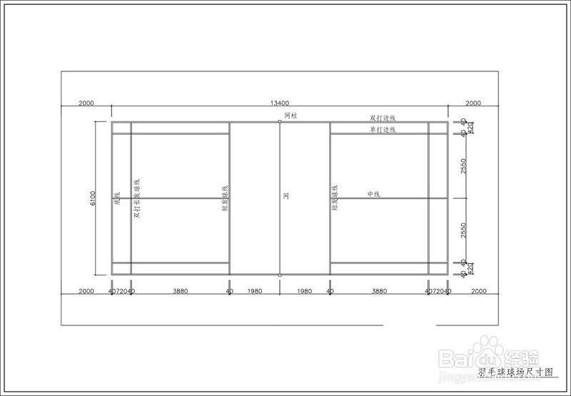 标准羽毛球场地尺寸平面图高清，羽毛球场地尺寸介绍