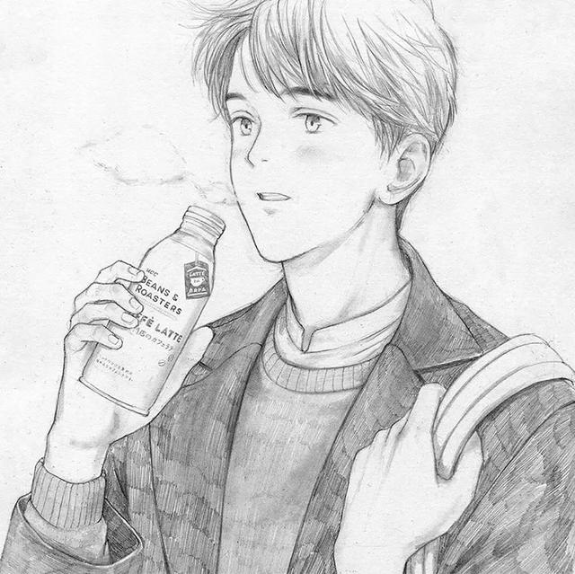 舒眉。，微信头像，舒眉。（一支铅笔画动漫美少年）