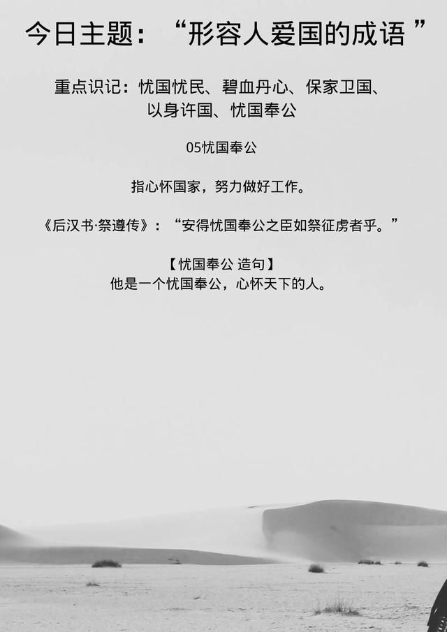 表达爱国情怀的四字成语，爱国成语（“形容人爱国的成语”）