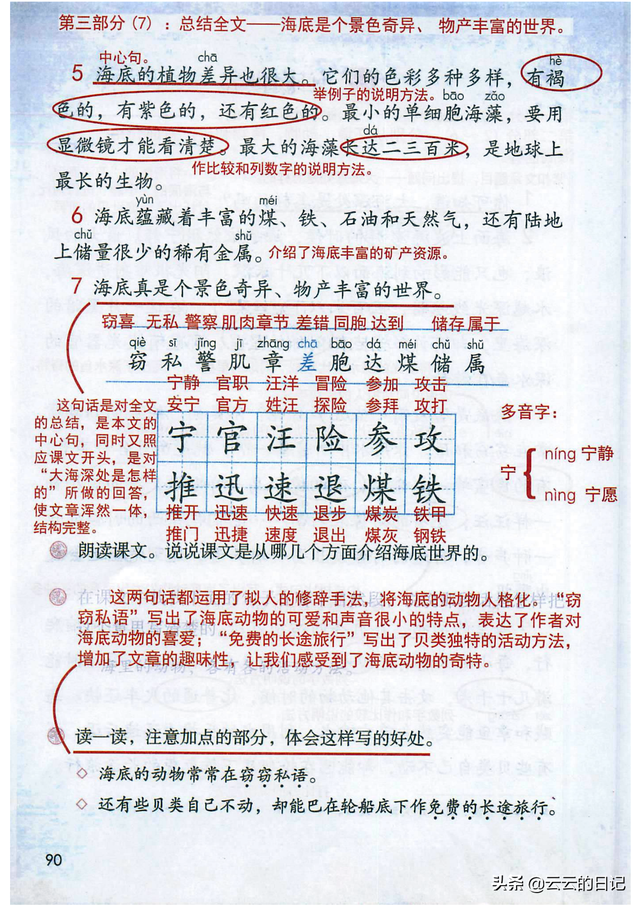 三年级下册语文27课课堂笔记，三年级下册语文27课练习题（三年级下语文电子课本注释）