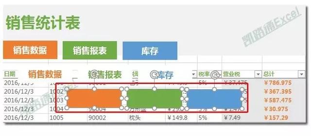 Excel制作漂亮的切换式销售统计表：全民学Excel