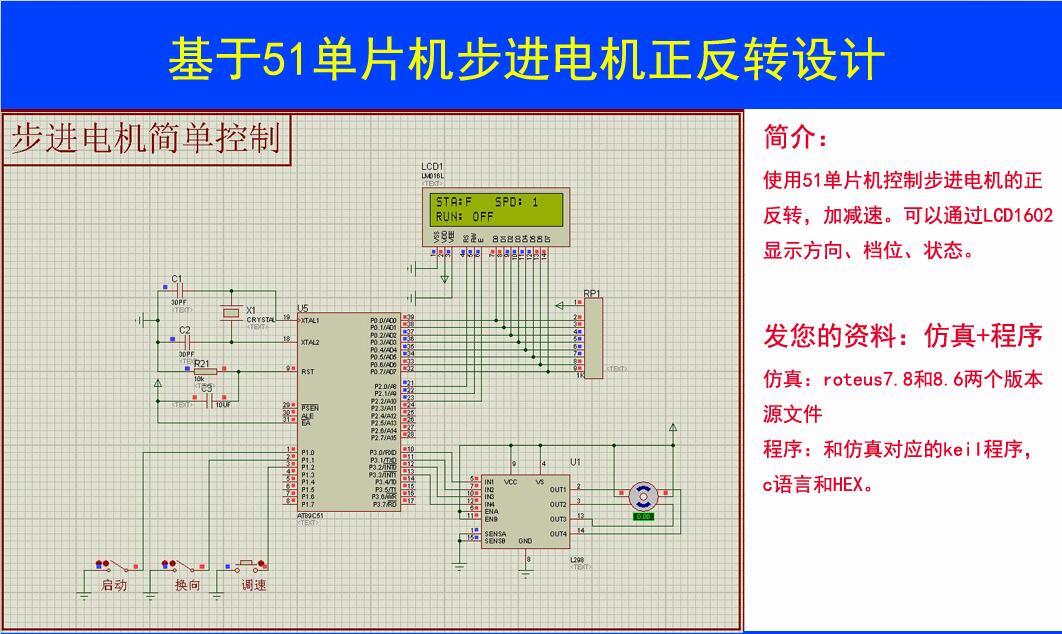 单片机与l298 基于51单片机和L298步进电机控制Proteus设计
