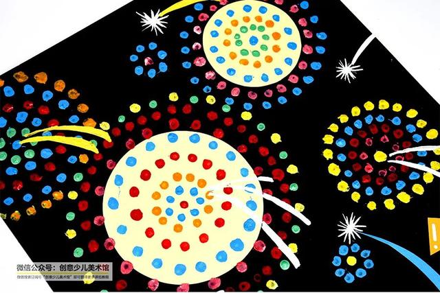 迎国庆绘画作品图片，迎国庆绘画作品图片大全（献给祖国的祝福绚丽多彩的烟花）