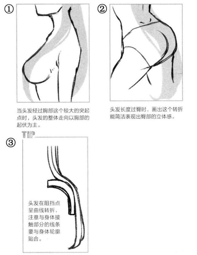 教你学画画：怎么画好人物的长发，教你学画画（教你漫画人物头发绘制教程）