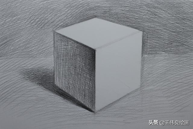 素描正方体步骤图片画法，素描几何体正方体画法步骤图（正方体素描步骤图）