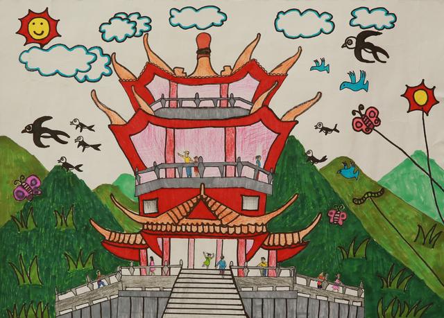 荷花池简笔画，荷花池简笔画手绘（美丽云浮——2020年云浮市庆祝六一儿童节少儿书画作品展）
