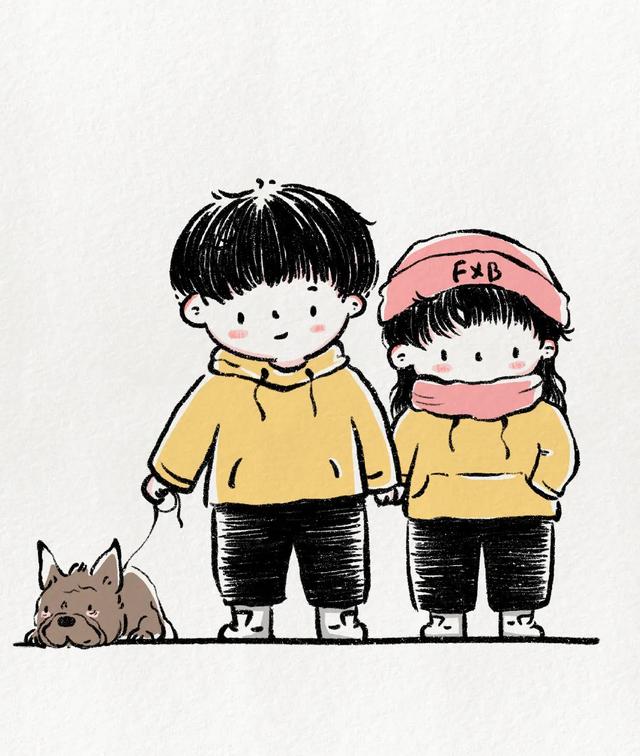 情侣插画图片，情侣插画图片用英语怎么说（一组小情侣的日常插画 ， ）