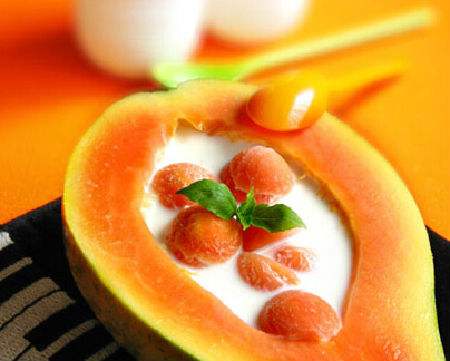 图片[1]-【木瓜炖牛奶】做法步骤图  口味香甜 营养丰富-起舞食谱网