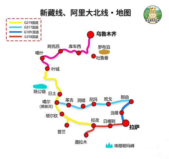 川藏线318自驾游全程线路地图，川藏线、丙察察、唐蕃古道、阿里北线、新藏线