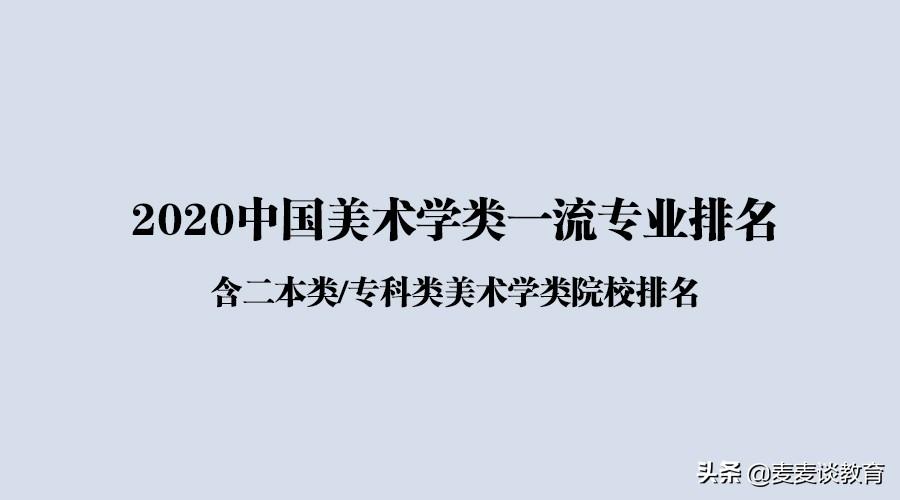 美术专科学校（2020中国美术学类一流专业排名公布）