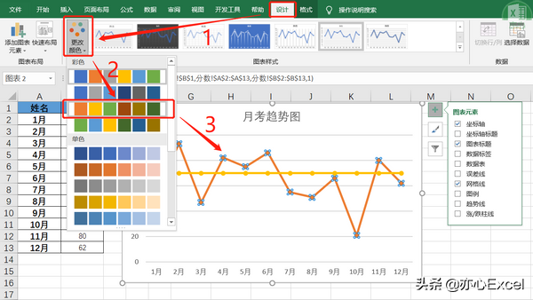 Excel如何插入一个带数据标记的折线图，excel带数据标记的折线图怎么添加数据（折线图如何添加参考线）