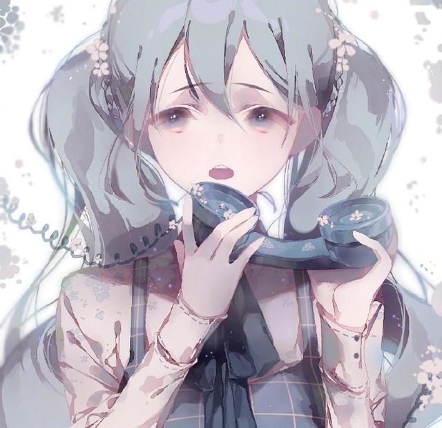 双马尾，微信头像，双马尾（这位画师大佬的初音太适合当头像了）