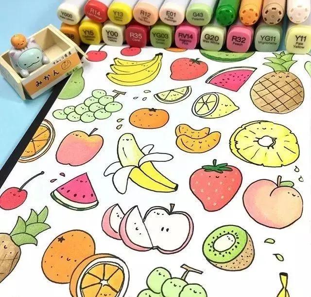 马克笔手绘教程，马克笔手绘教程入门 简单（马克笔简笔画作品——萌萌的填色简笔画）
