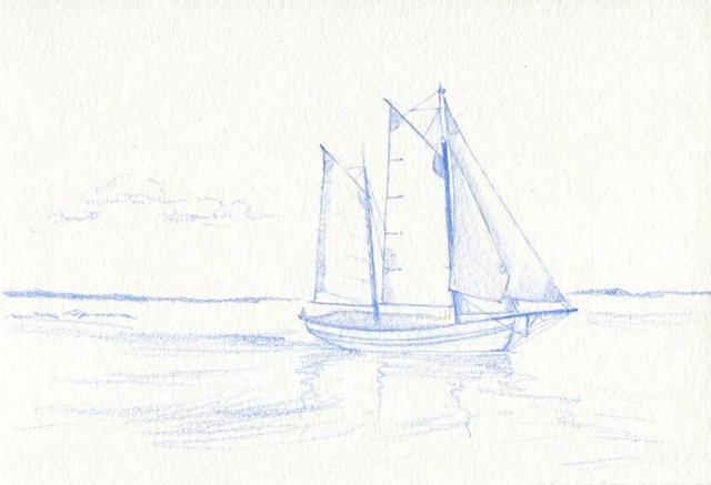 怎样画小帆船，儿童画小帆船怎么画（水彩教程来了）