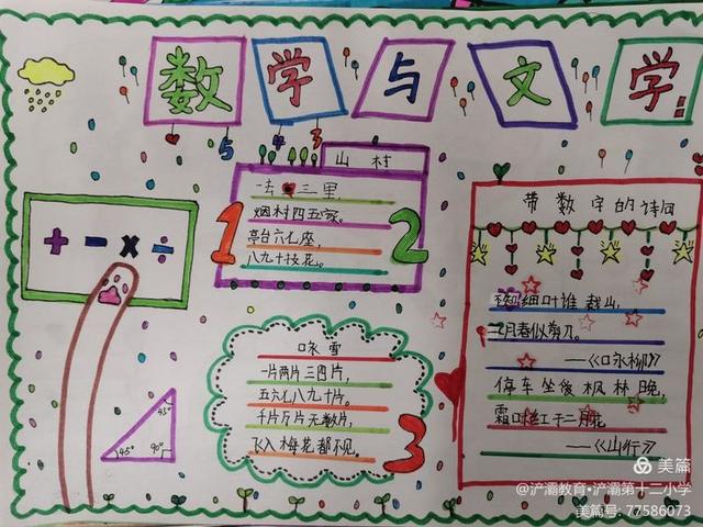 如何制作出一副更好的数学画报，制作一张数学画报（四年级数学实践活动——《数学与文学》手抄报）