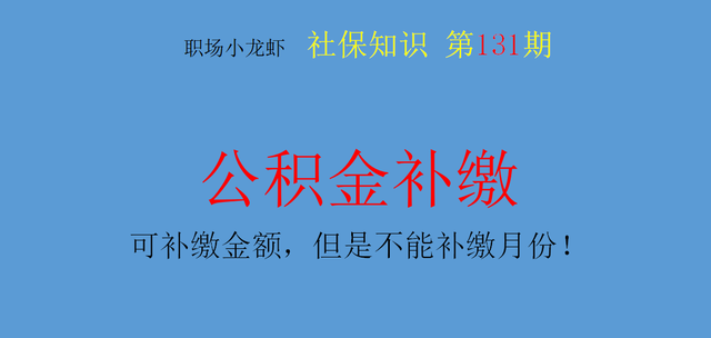 公积金可以补交吗，公积金可以补缴吗（但是补缴只能补缴金额不能补缴月份）